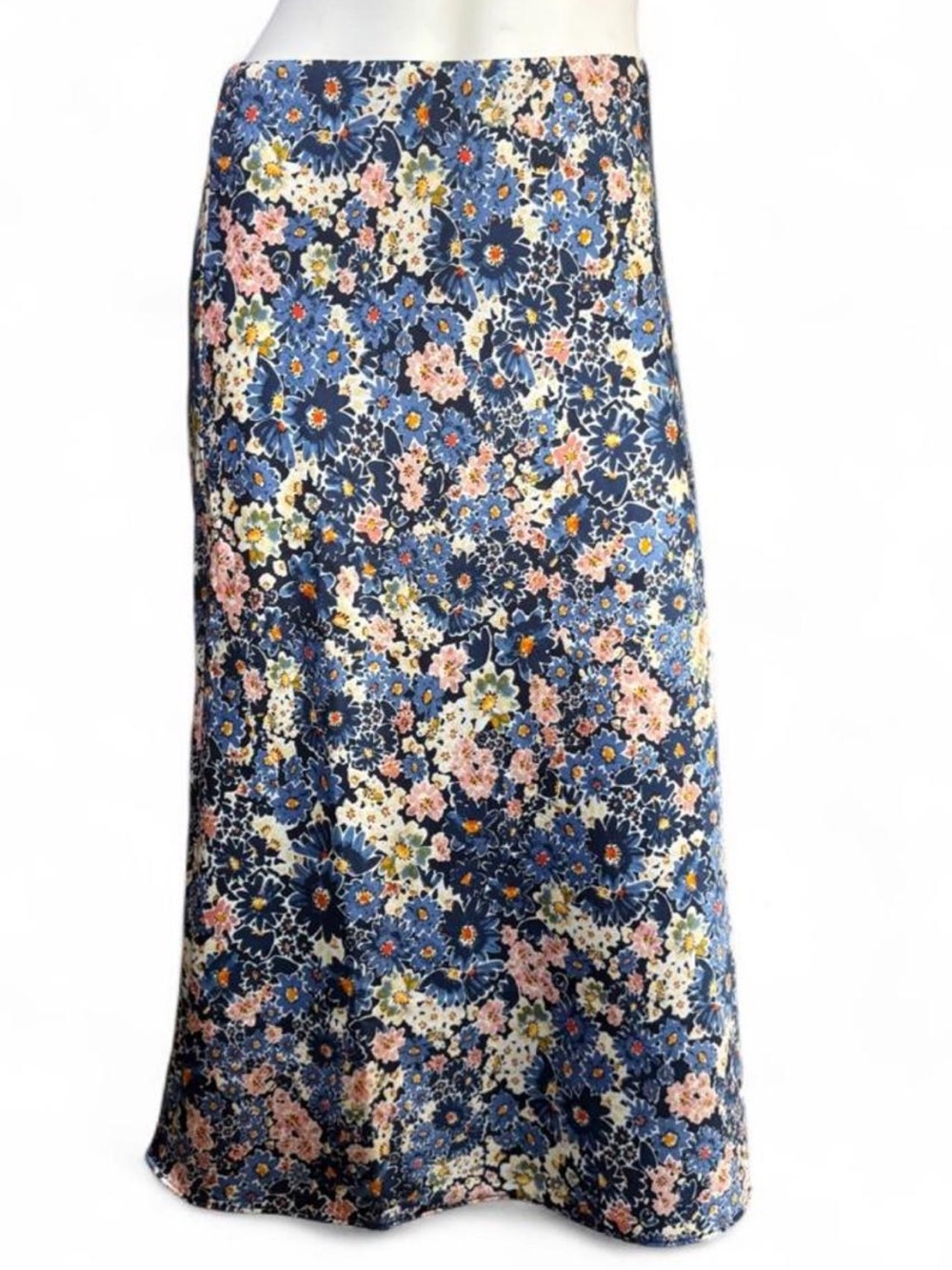 LOFT Petite Blue Floral Maxi Skirt Small Petite Romantic Cottagecore A-Line